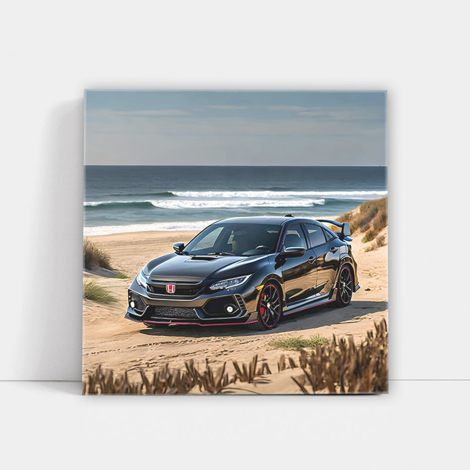 Black Honda Civic Type R on Beach - Performance Redefined