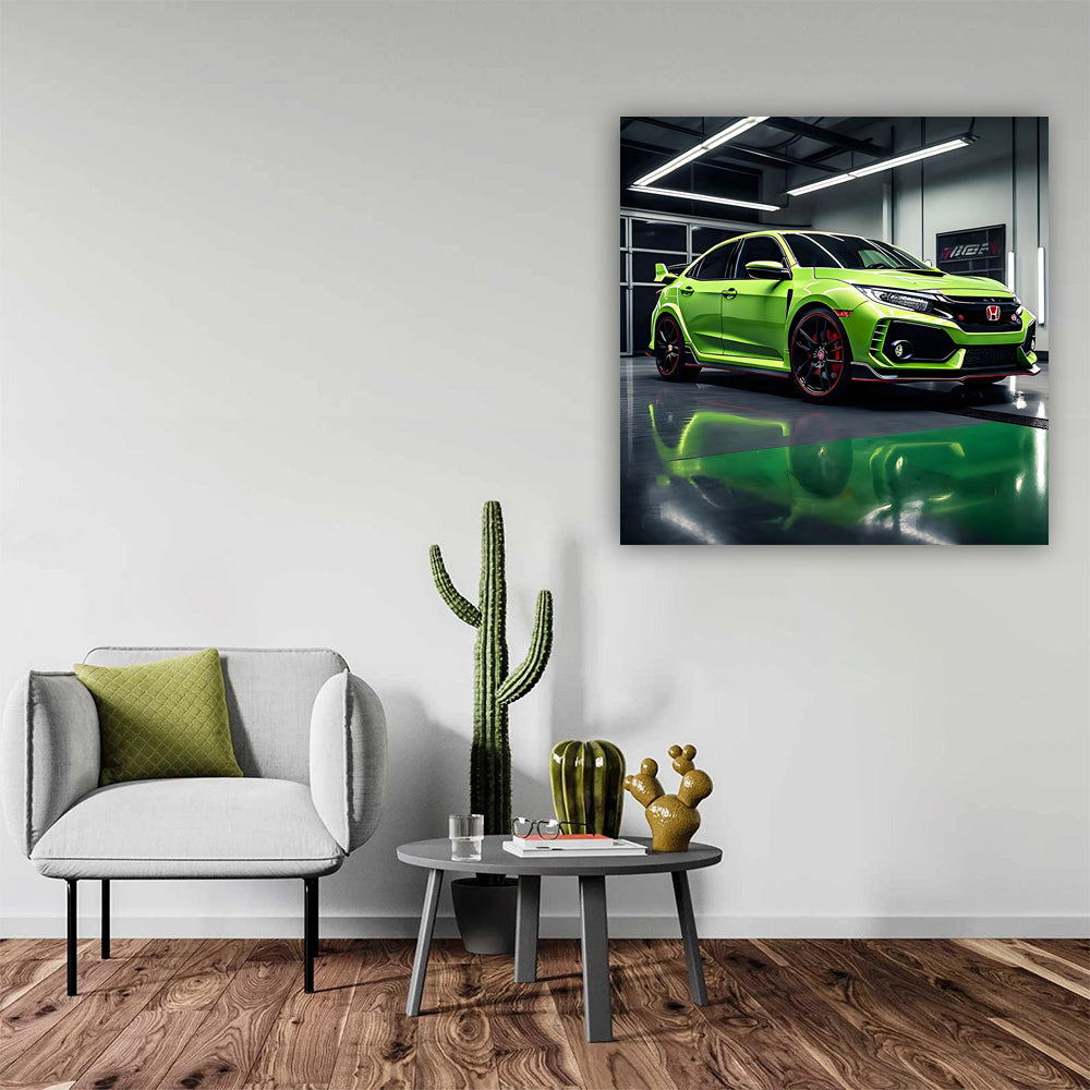 Honda Civic Type R in Green - Sleek Performance Machine