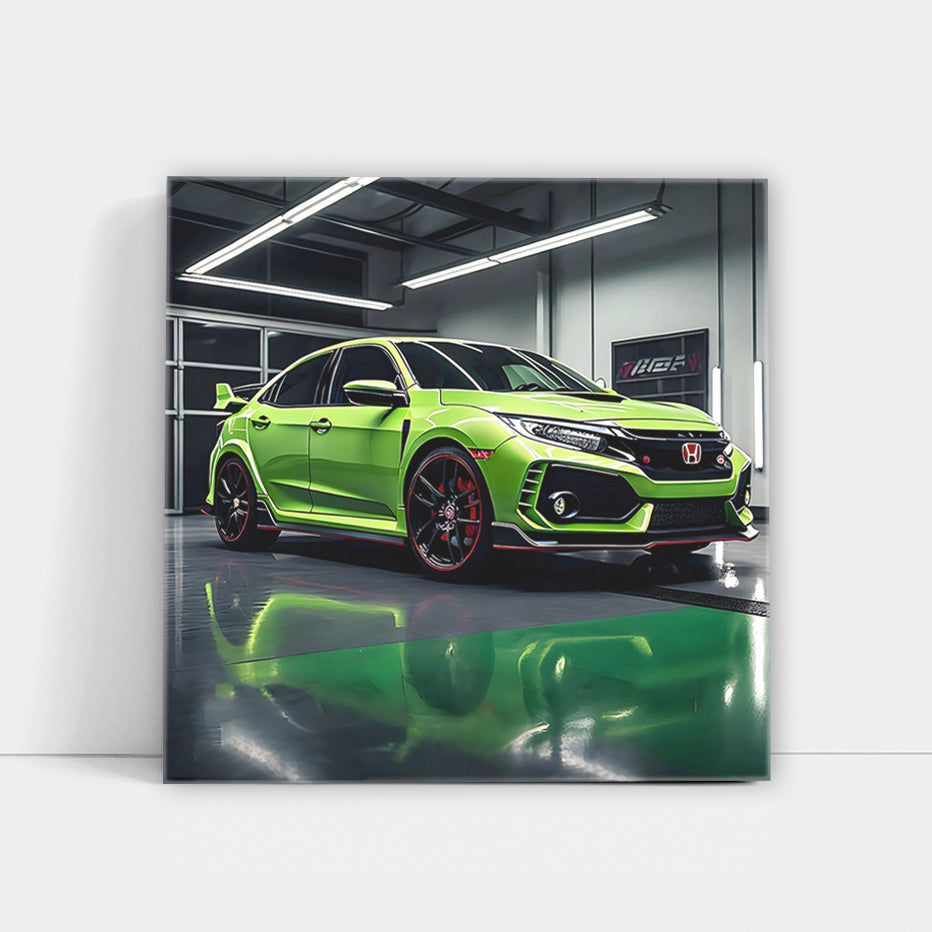 Honda Civic Type R in Green - Sleek Performance Machine
