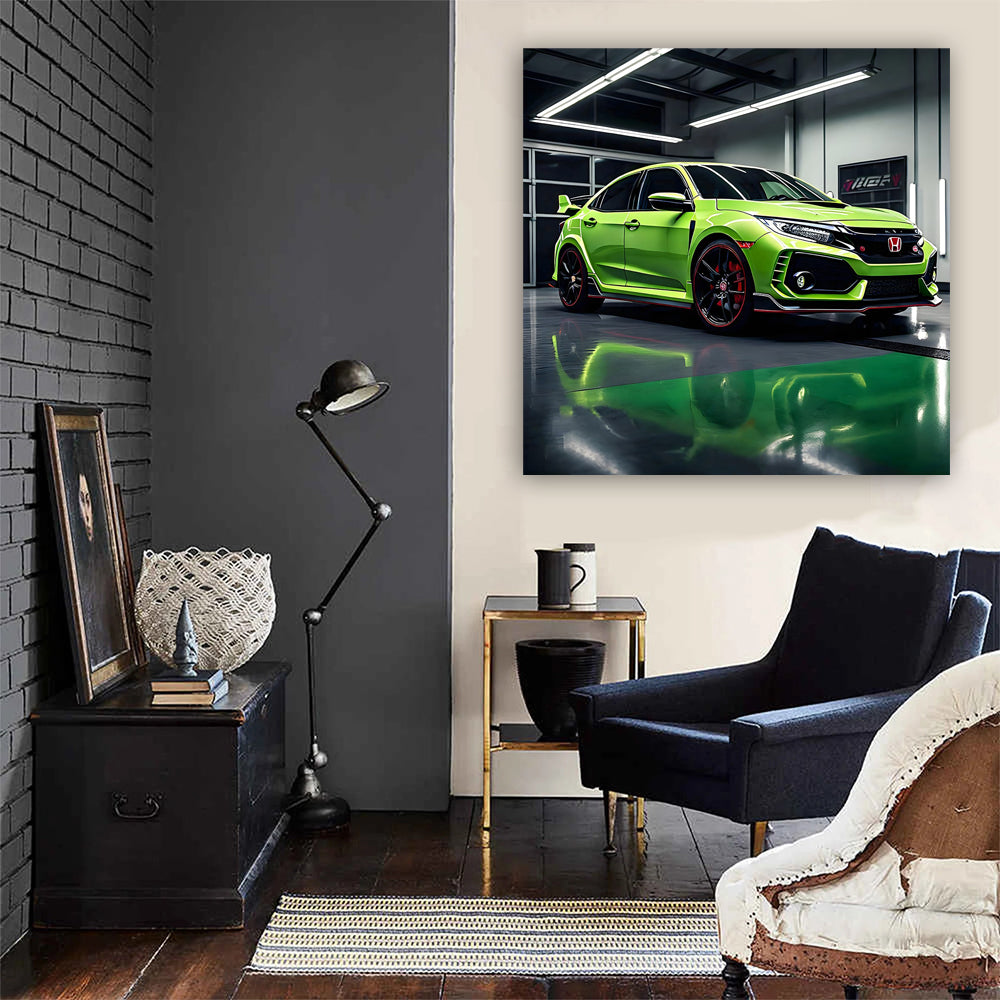 Honda Civic Type R in Green - Sleek Performance Machine
