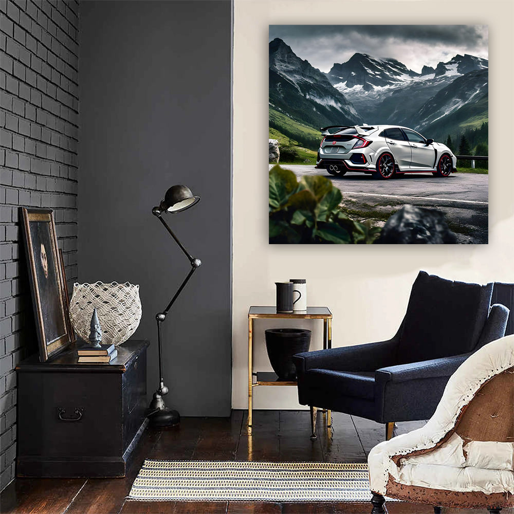 Silver Honda Civic Type R in Mountain - Performance Redefined