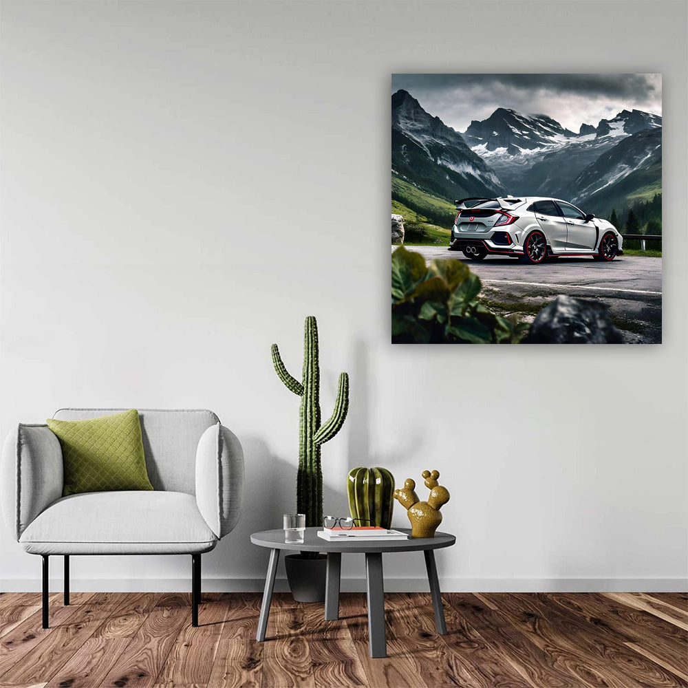 Silver Honda Civic Type R in Mountain - Performance Redefined