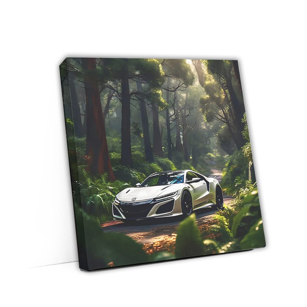 Majestic White Honda NSX in Enchanting Forest - Pure Power
