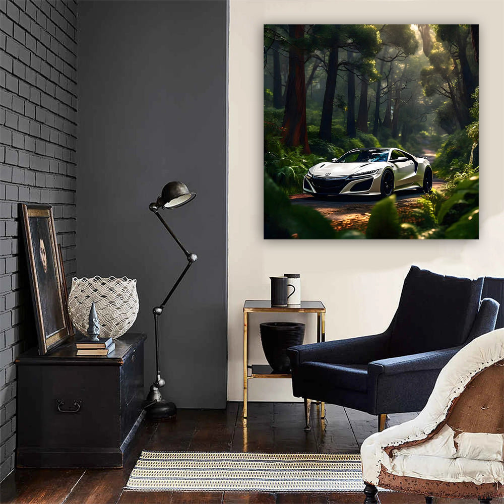 Majestic White Honda NSX in Enchanting Forest - Pure Power