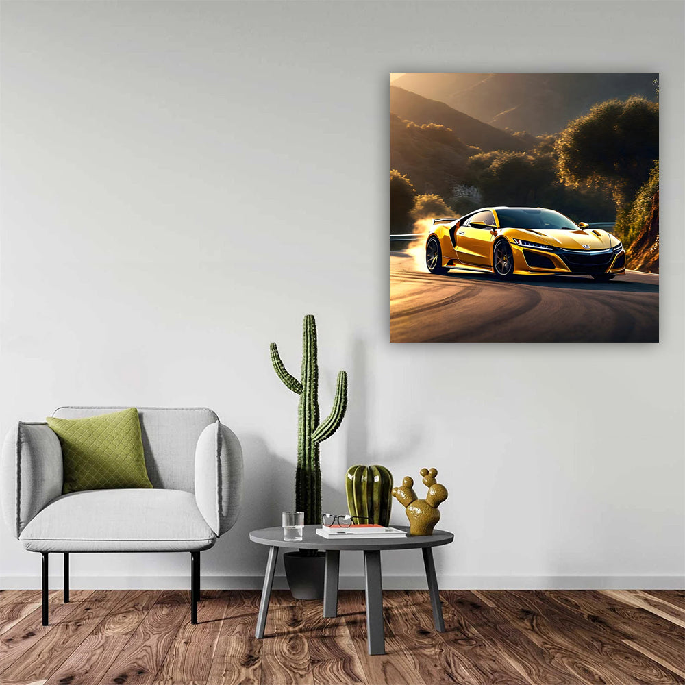 Yellow Honda NSX Drifting - Power Meets Precision