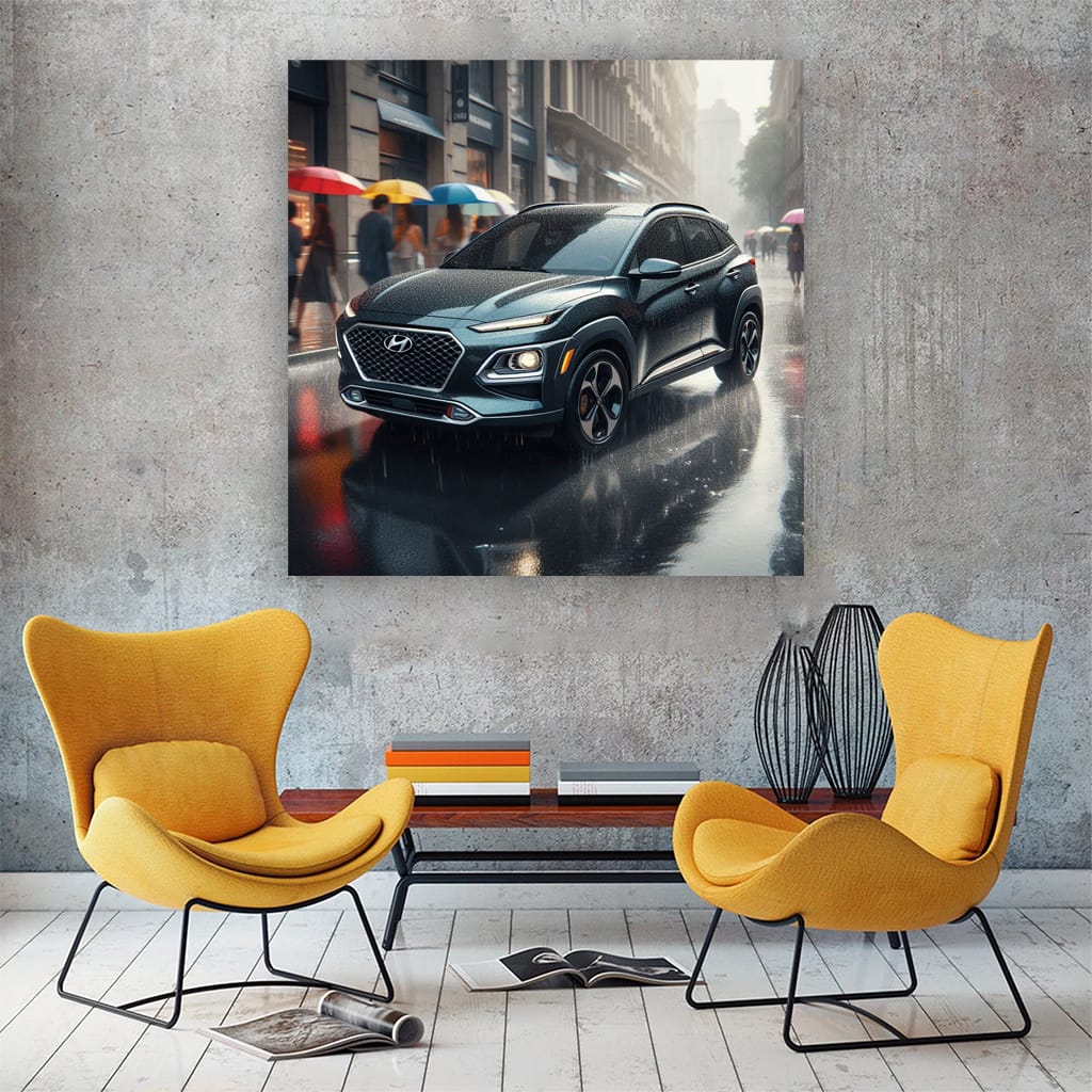 Hyundai Kona Rainy Weath Wall Art