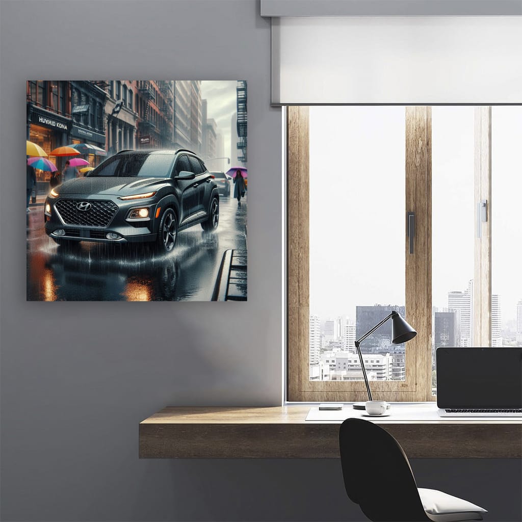 Hyundai Kona Rainy Weather Wall Art