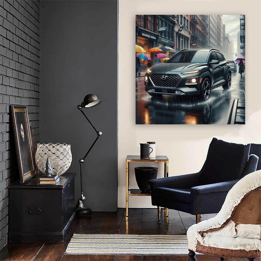 Hyundai Kona Rainy Weather Wall Art