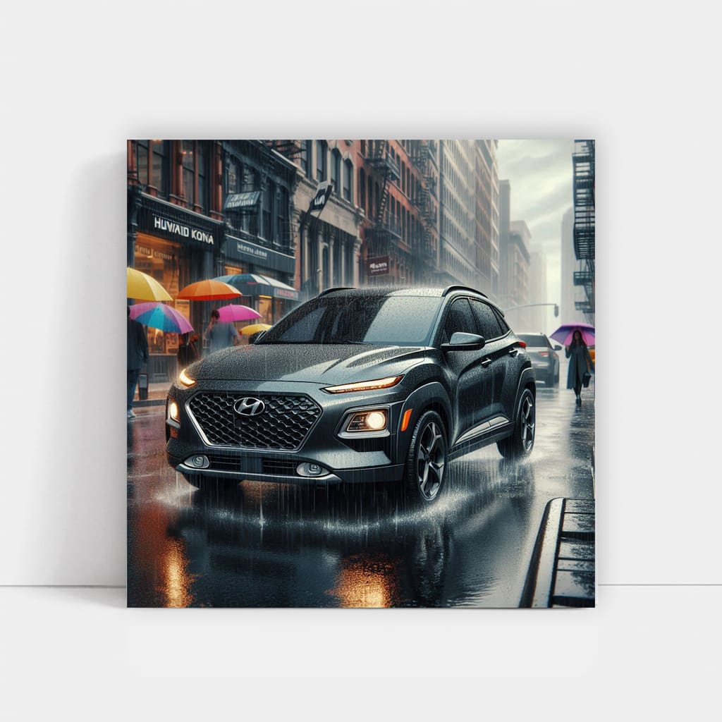 Hyundai Kona Rainy Weather Wall Art