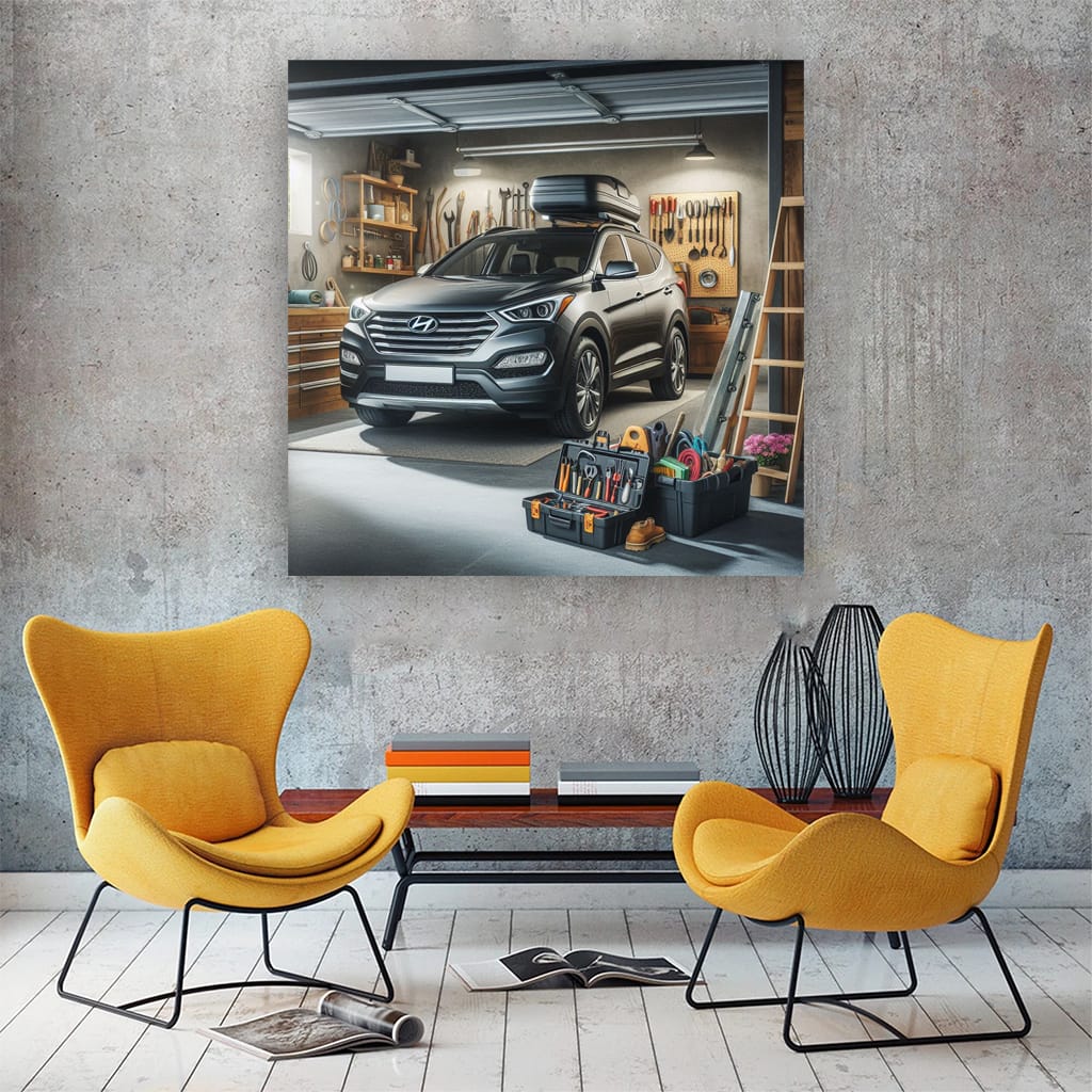 Hyundai Santa Fe in Garage - Spacious and Stylish SUV