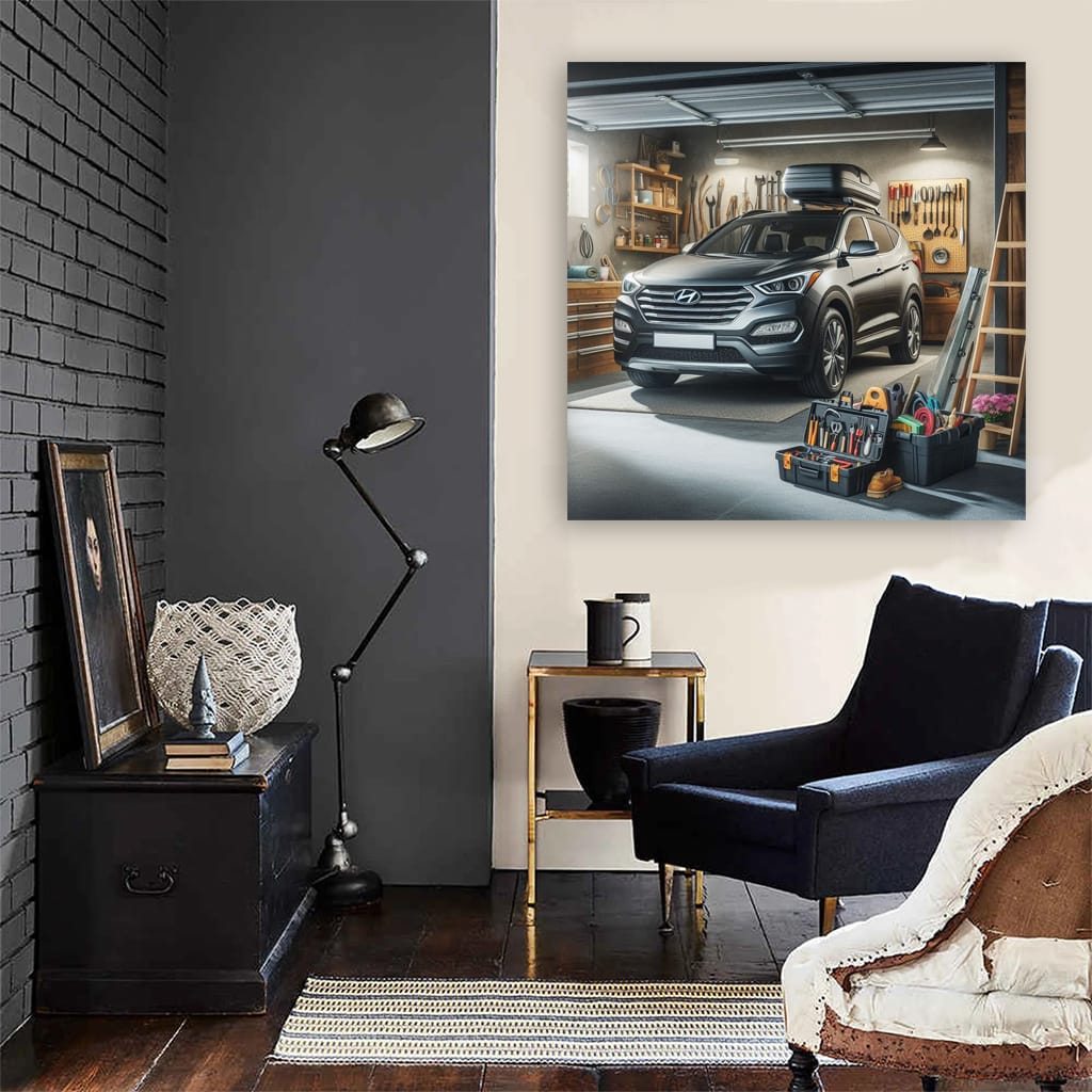 Hyundai Santa Fe in Garage - Spacious and Stylish SUV