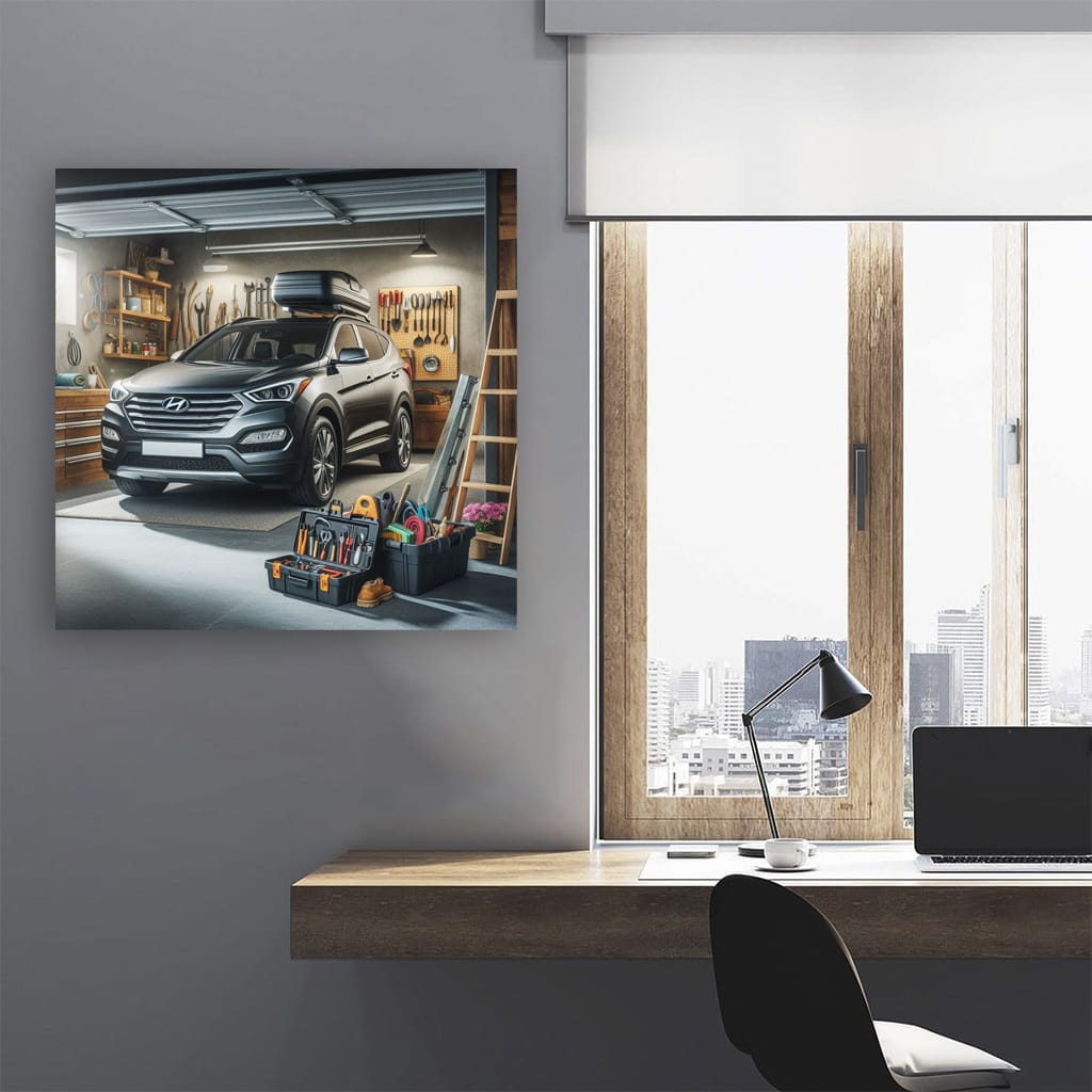Hyundai Santa Fe in Garage - Spacious and Stylish SUV