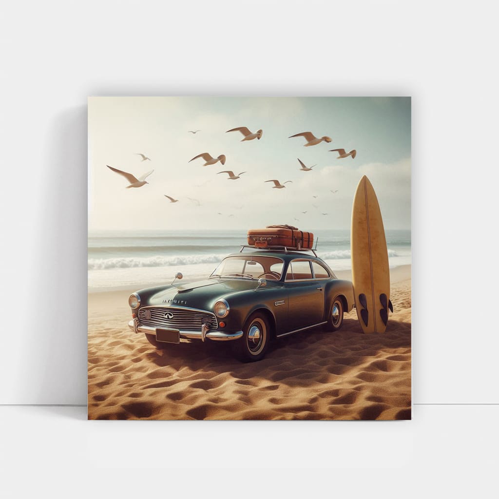 Vintage Infiniti on Beach - Classic Elegance in Motion