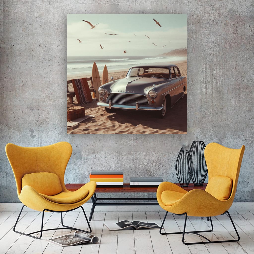 Vintage Infiniti on Beach - Classic Style & Nostalgia
