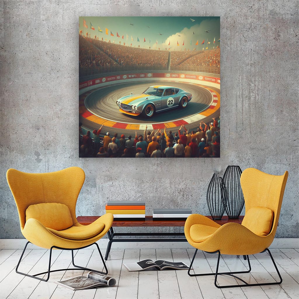 Vintage Infiniti Racing Car on Classic Circuit - Timeless Elegance