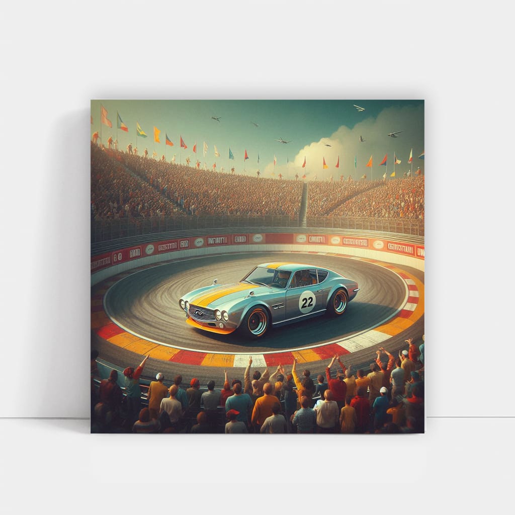 Vintage Infiniti Racing Car on Classic Circuit - Timeless Elegance