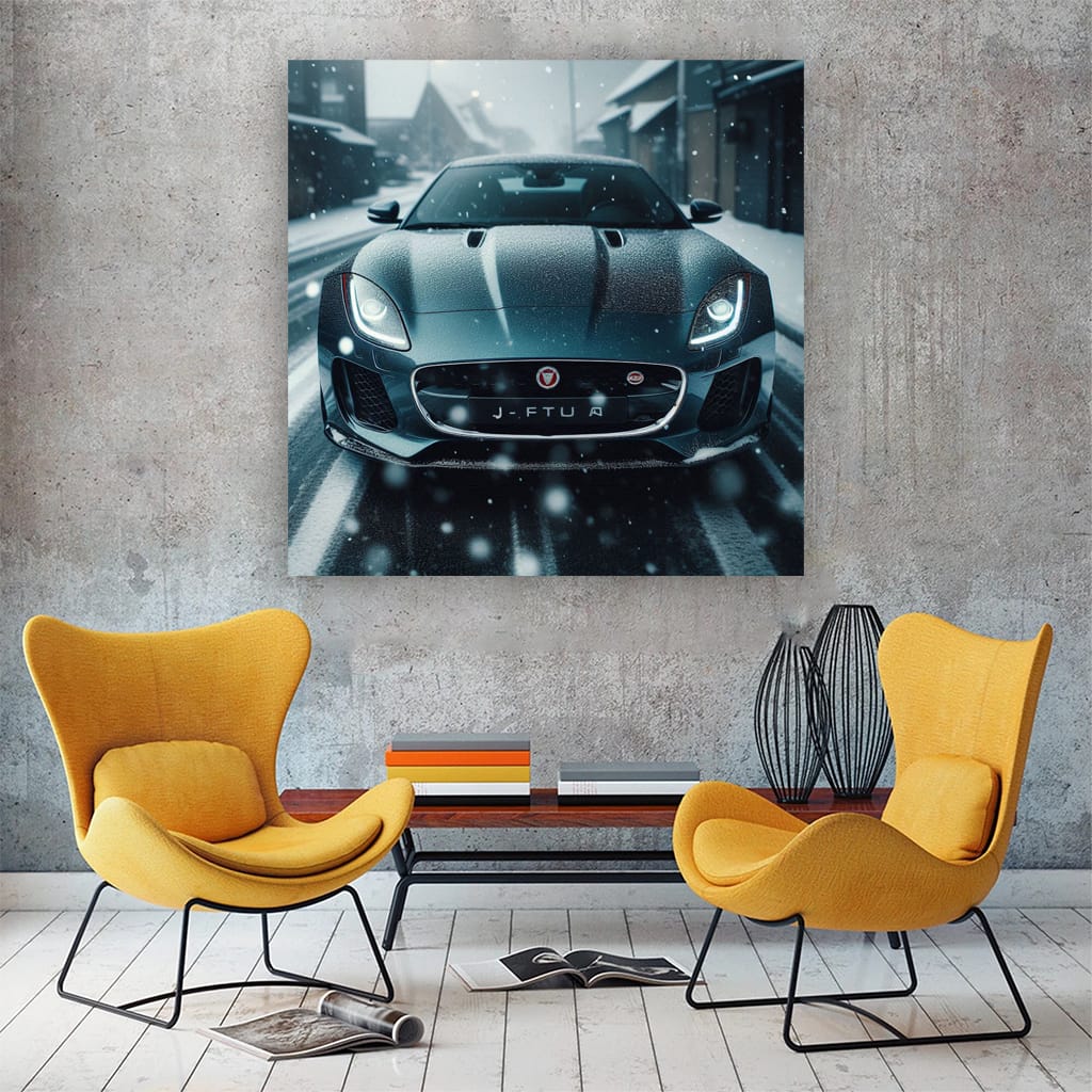 Jaguar F-Type in Snowfall - Elegance Meets Power