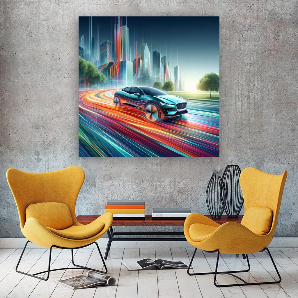 Jaguar I-Pace Abstract: Futuristic Electric Elegance