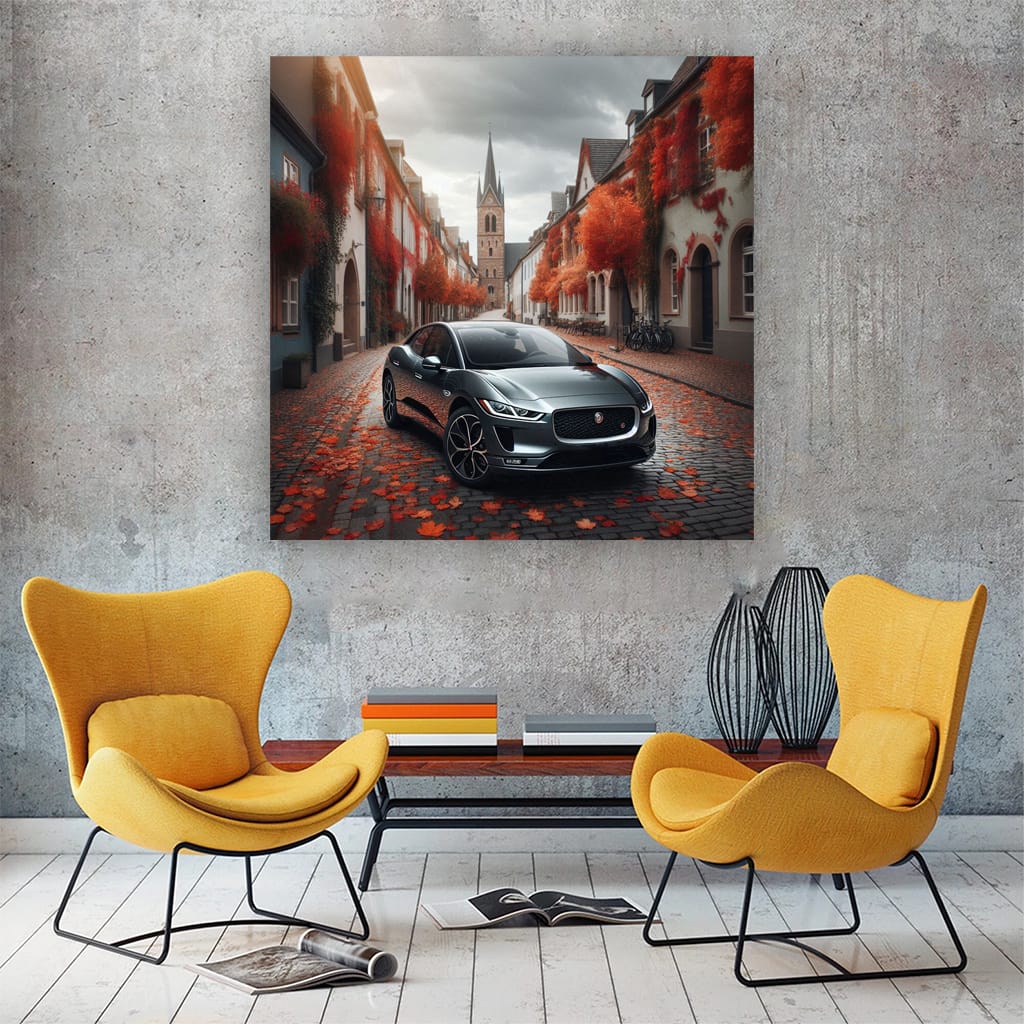 Jaguar Ipace Cloudy Weath Wall Art