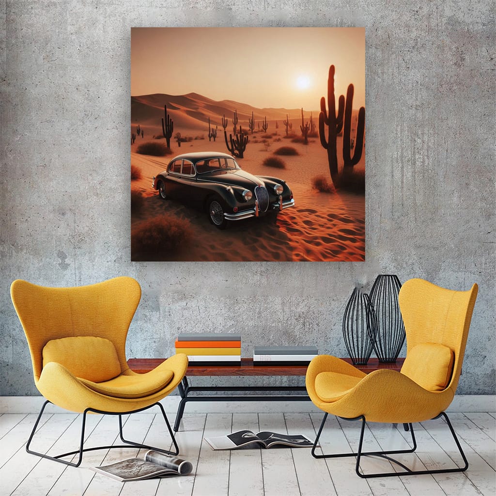 Jaguar Old Retro Desert Wall Art