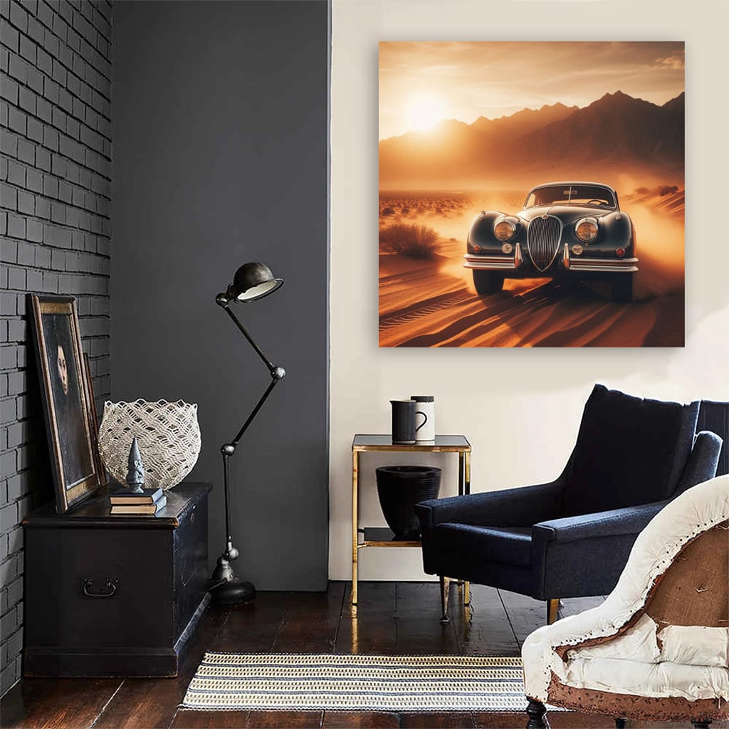 Vintage Jaguar Drifting Classic - Timeless Elegance