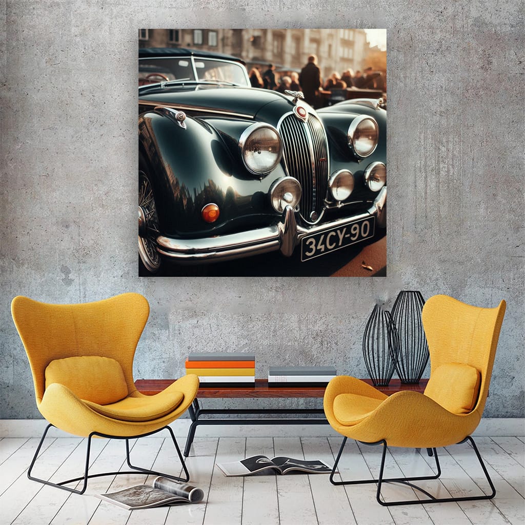 Jaguar Old Retro Hood Wall Art