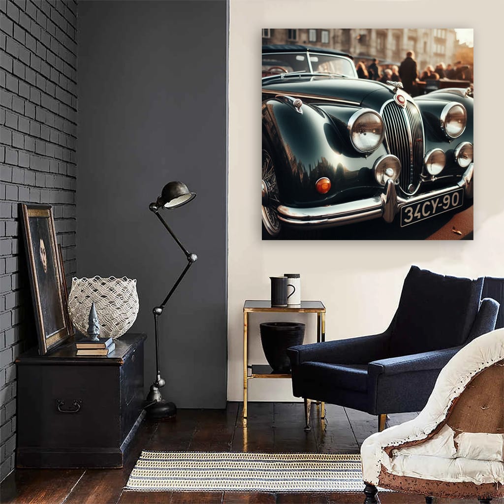 Jaguar Old Retro Hood Wall Art