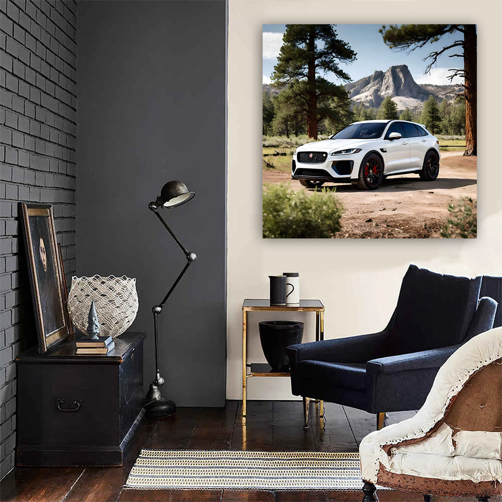 White Jaguar F-Pace SVR in National Park - Power and Elegance