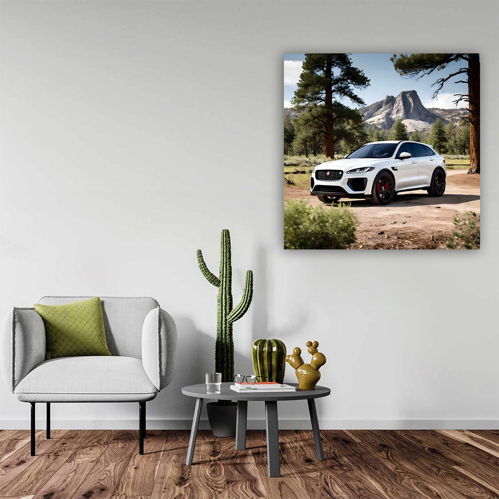 White Jaguar F-Pace SVR in National Park - Power and Elegance