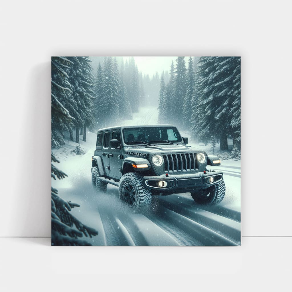 Jeep Gladiator in Snowfall - Rugged Adventure Awaits