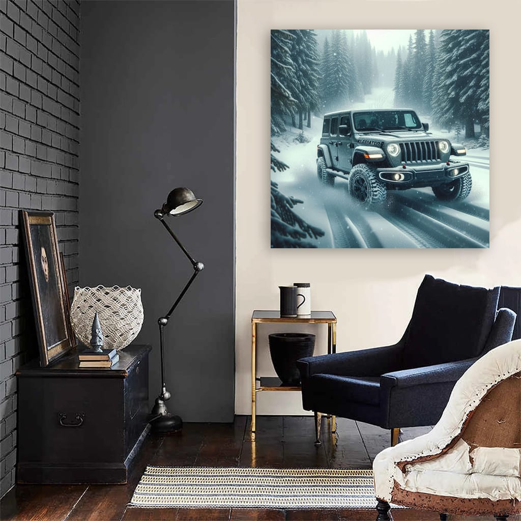 Jeep Gladiator Snowfa Wall Art