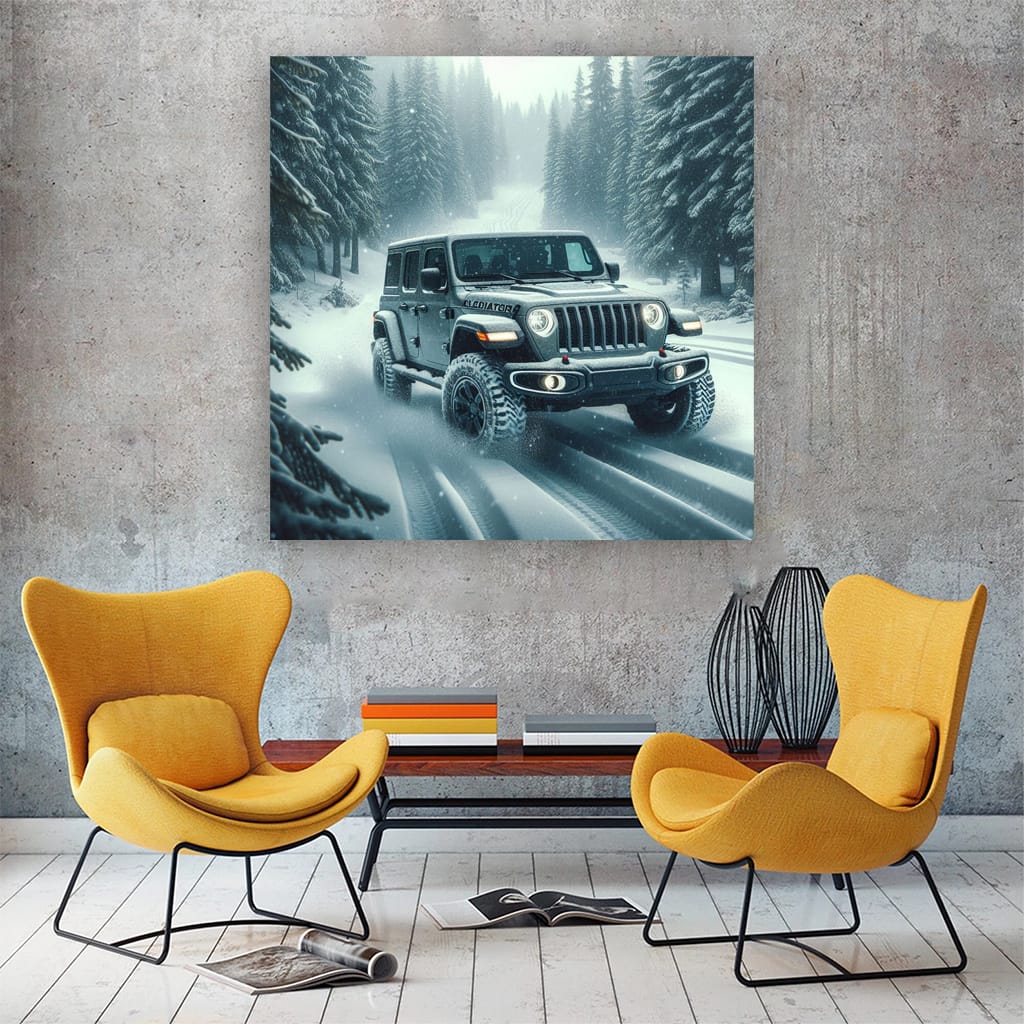 Jeep Gladiator Snowfa Wall Art