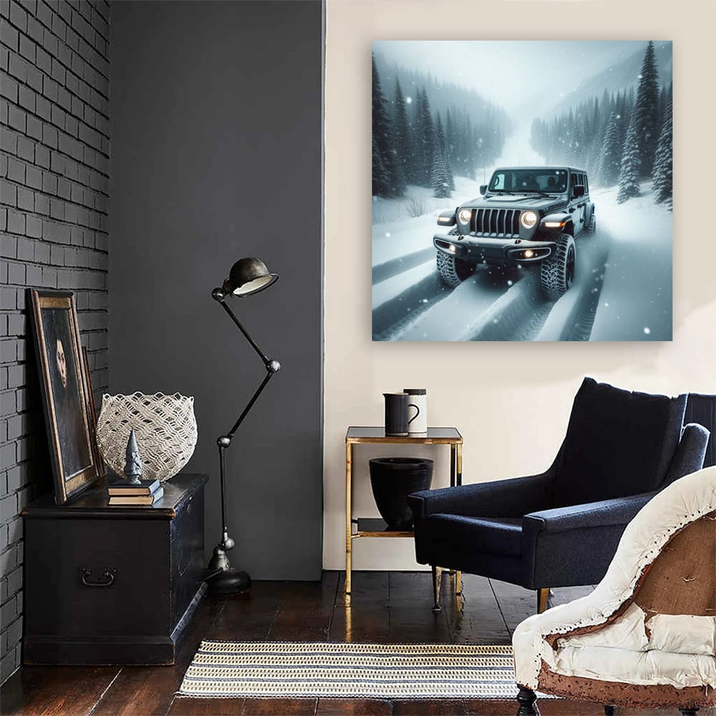 Jeep Gladiator Snowfall Wall Art