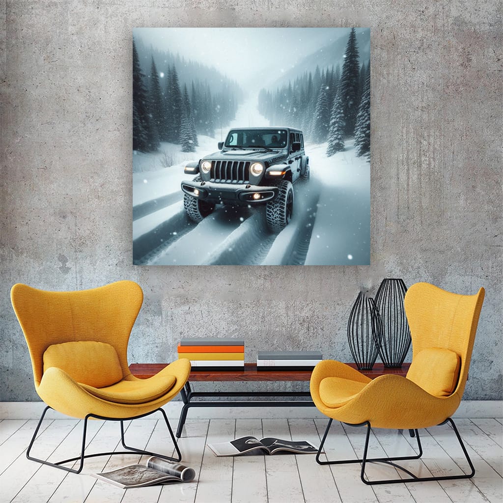 Jeep Gladiator Snowfall Wall Art