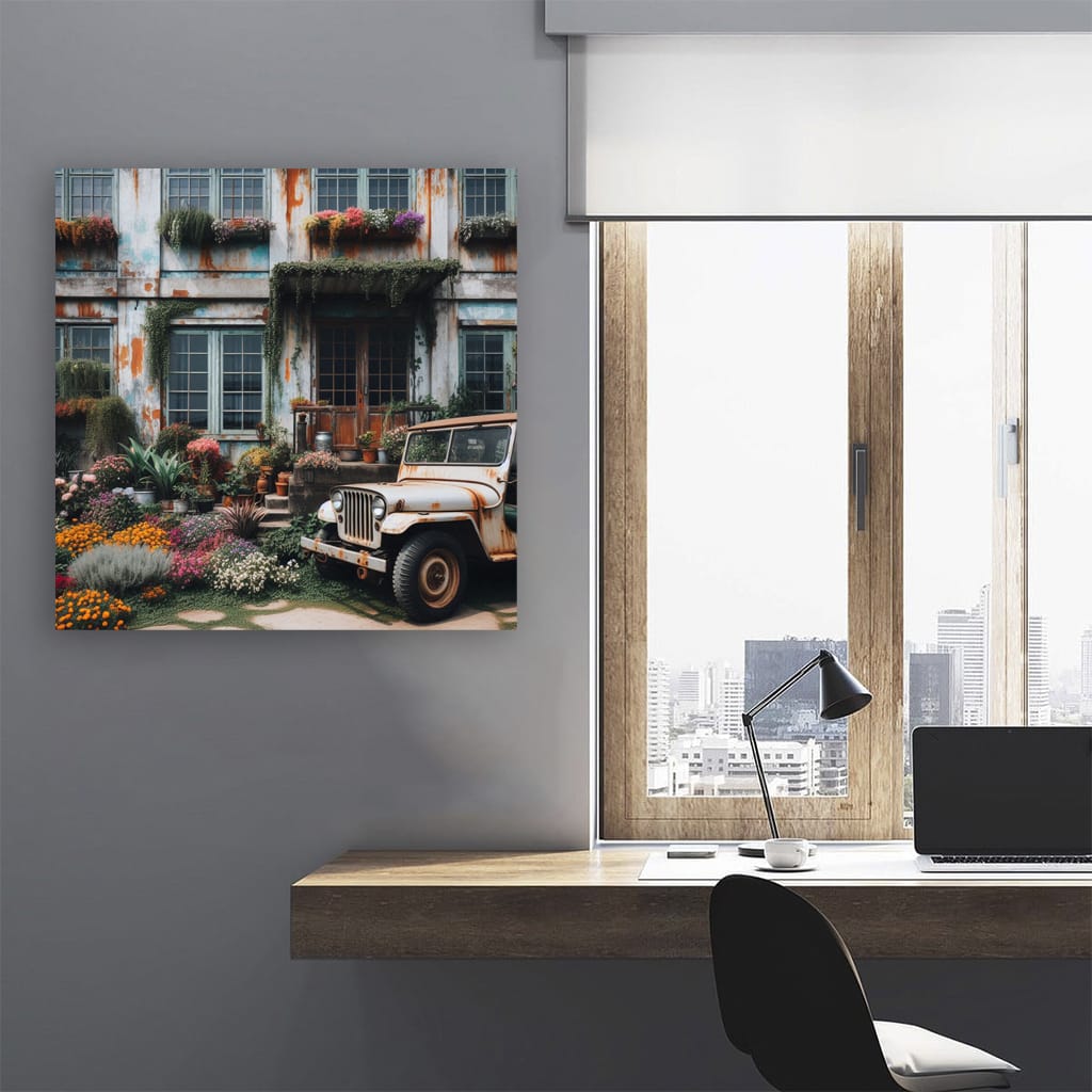 Vintage Jeep by Retro Building - Timeless Adventure Awaits