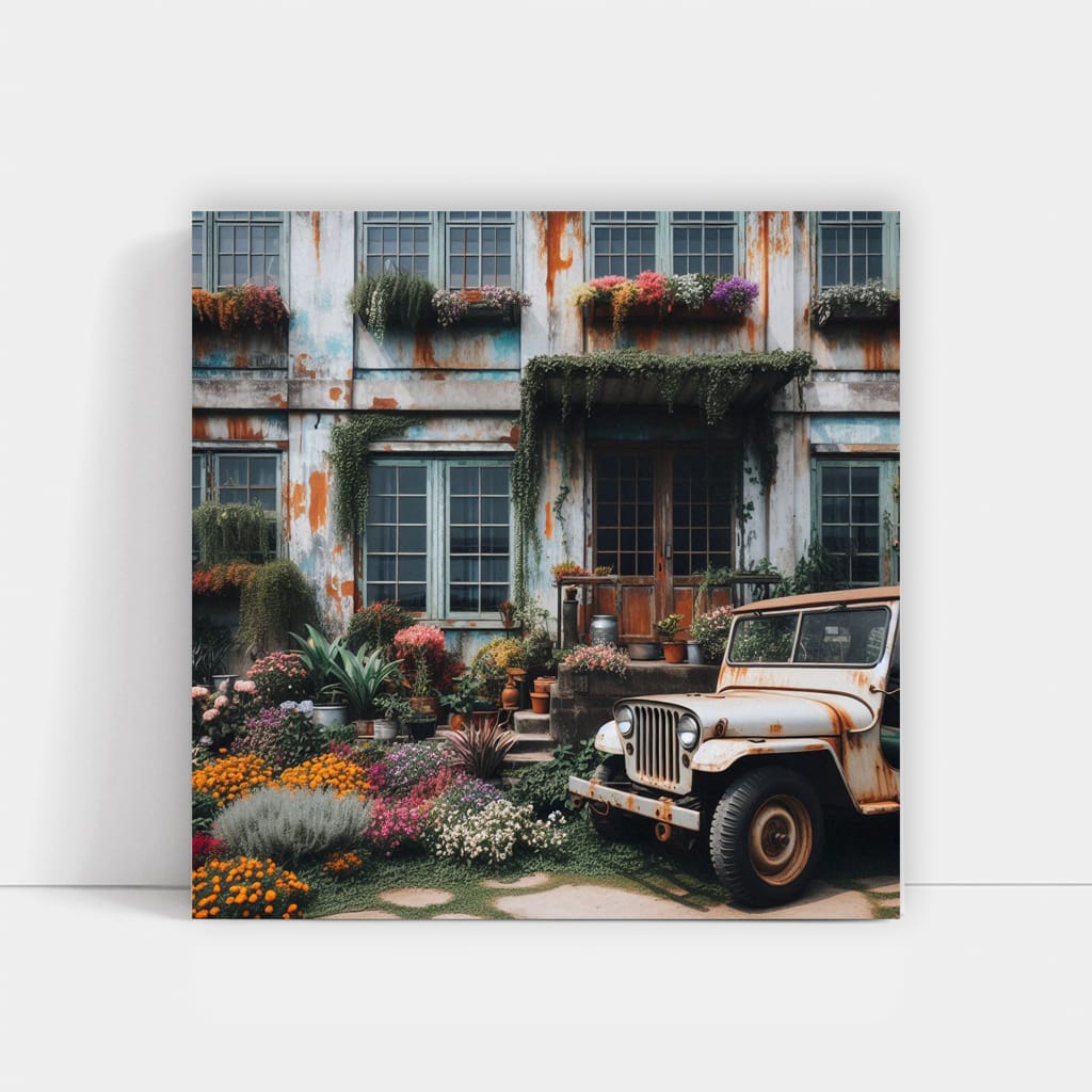 Vintage Jeep by Retro Building - Timeless Adventure Awaits