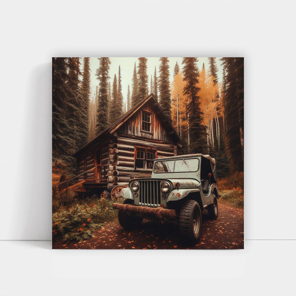 Jeep Old Retro Pai Wall Art