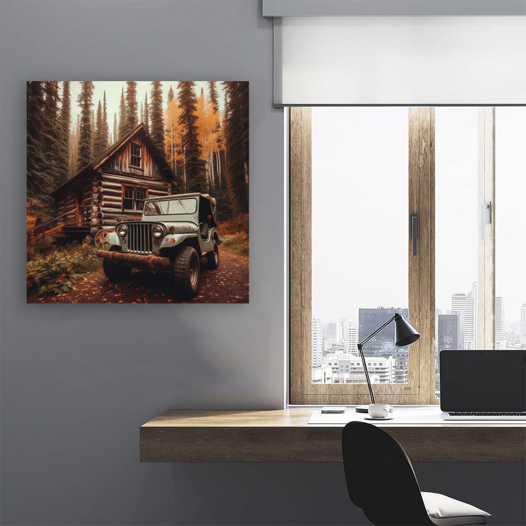 Jeep Old Retro Pai Wall Art