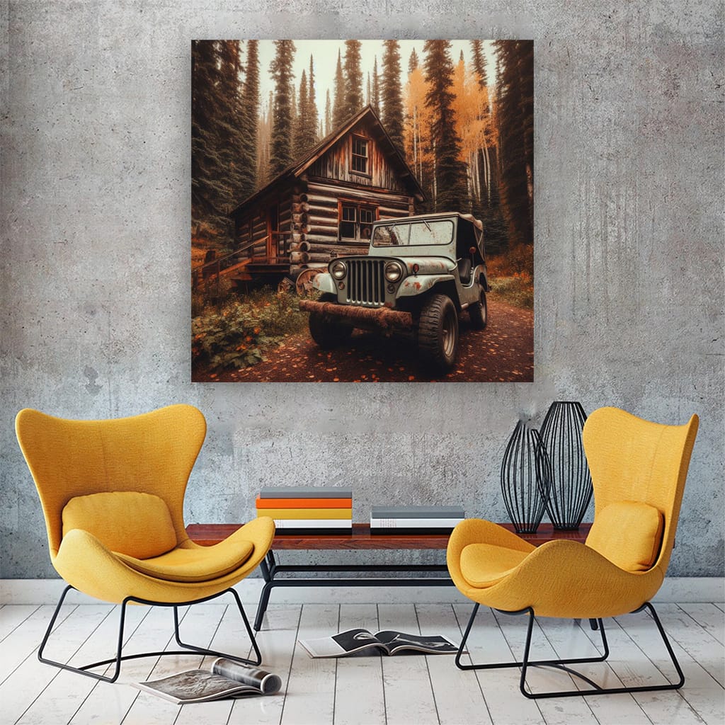 Jeep Old Retro Pai Wall Art