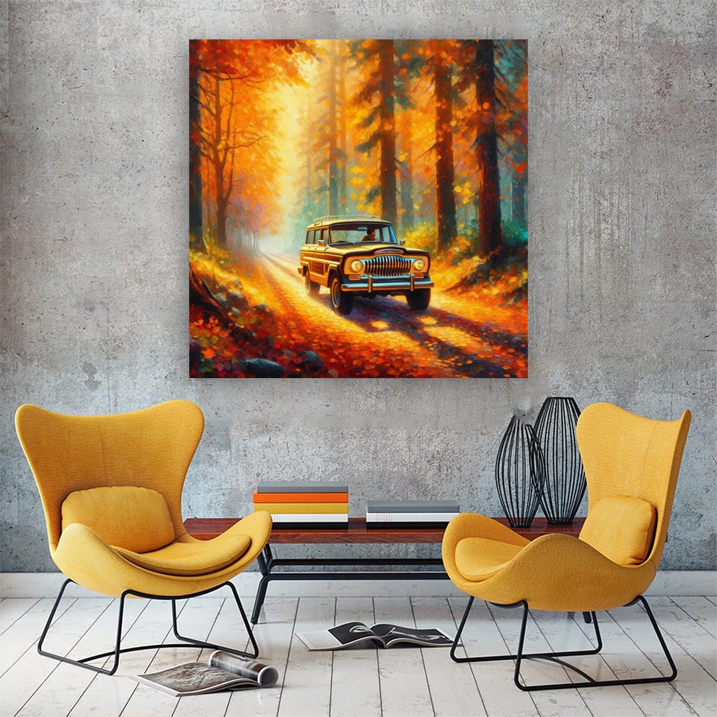 Jeep Wagoneer Impressionism Wall Art