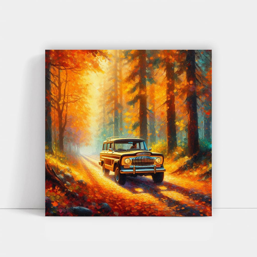 Jeep Wagoneer Impressionism Wall Art