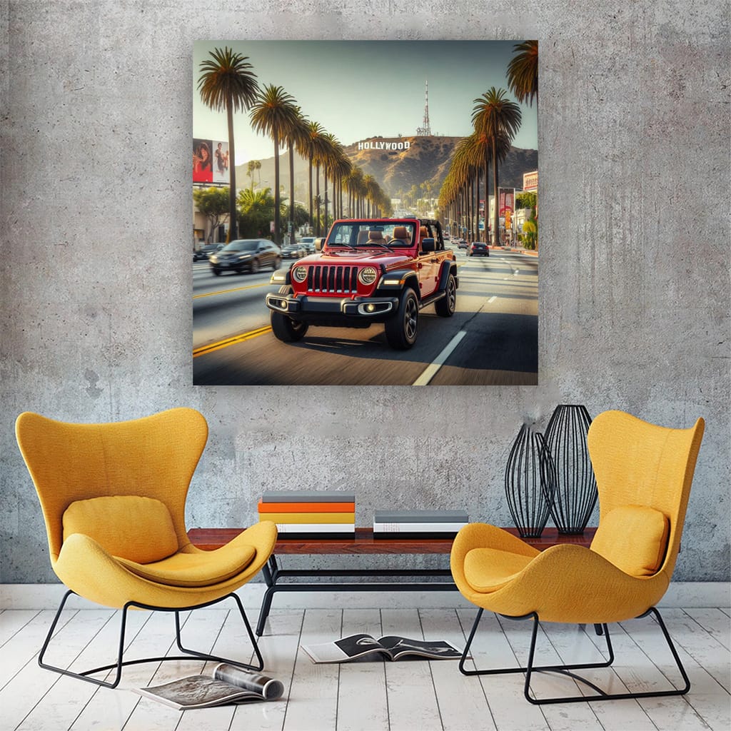 Jeep Wrangler Los Angel Wall Art