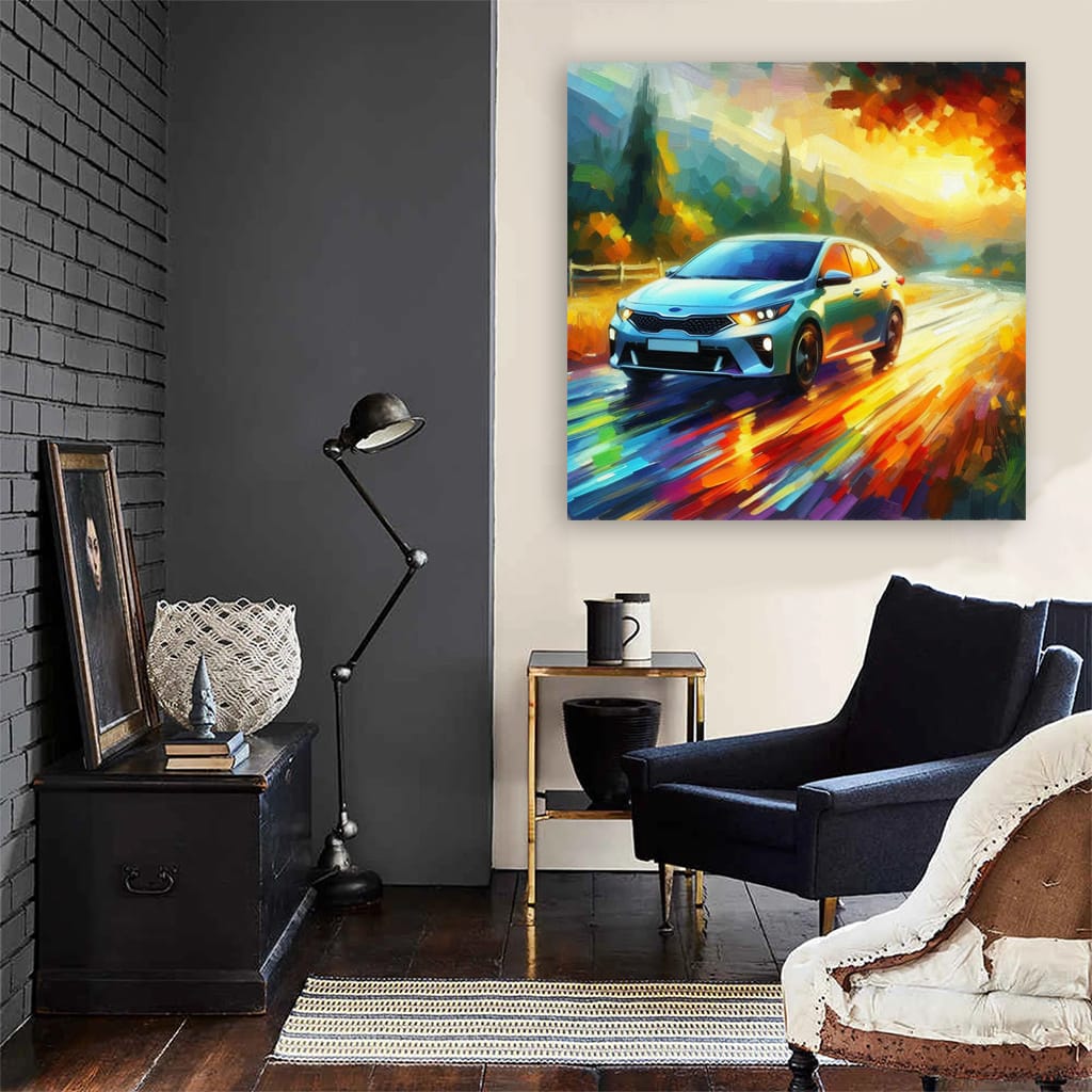 Kia Forte in Impressionist Style - Elegance in Motion