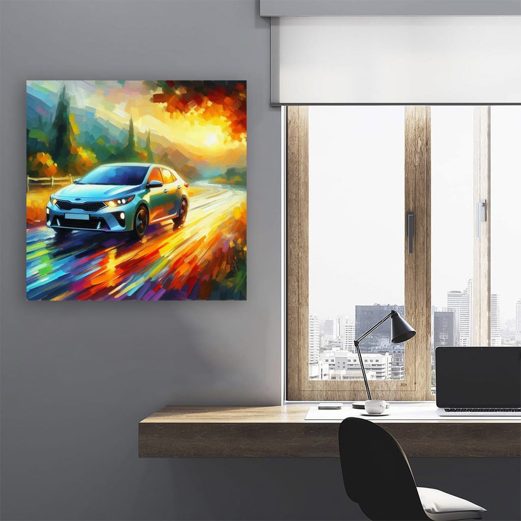 Kia Forte in Impressionist Style - Elegance in Motion