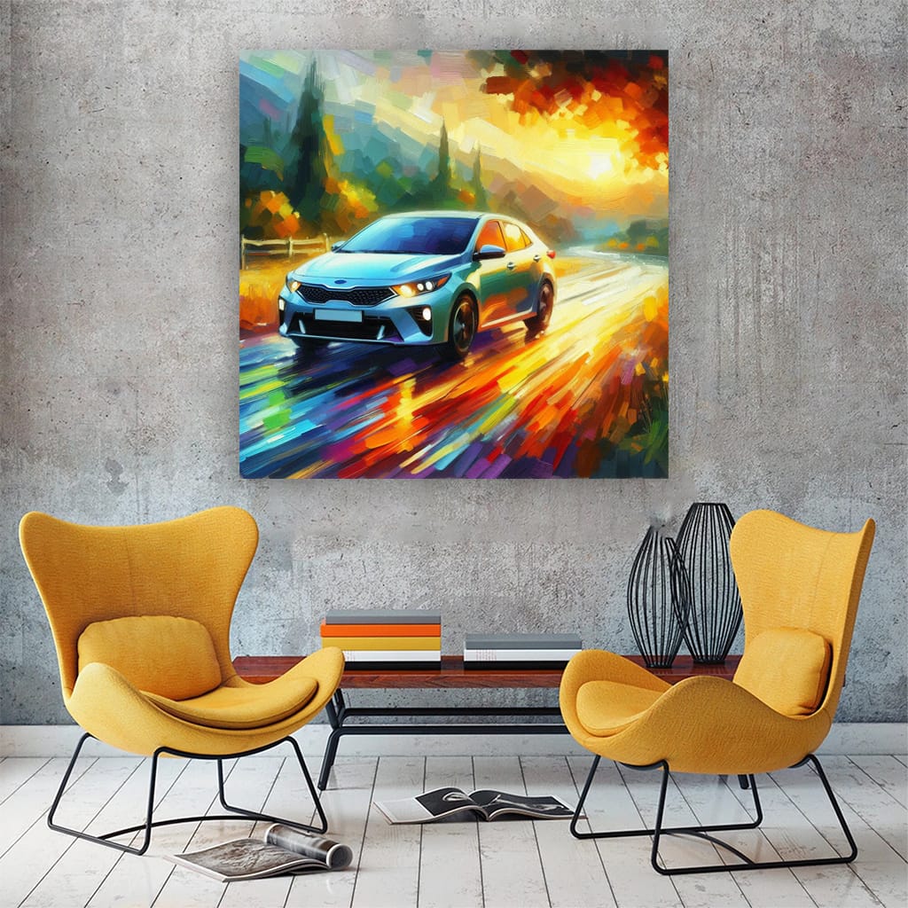 Kia Forte in Impressionist Style - Elegance in Motion