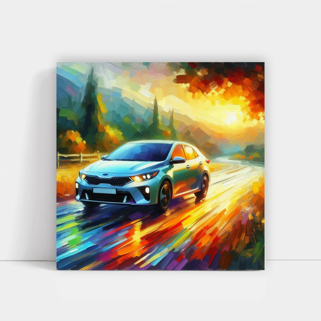 Kia Forte in Impressionist Style - Elegance in Motion