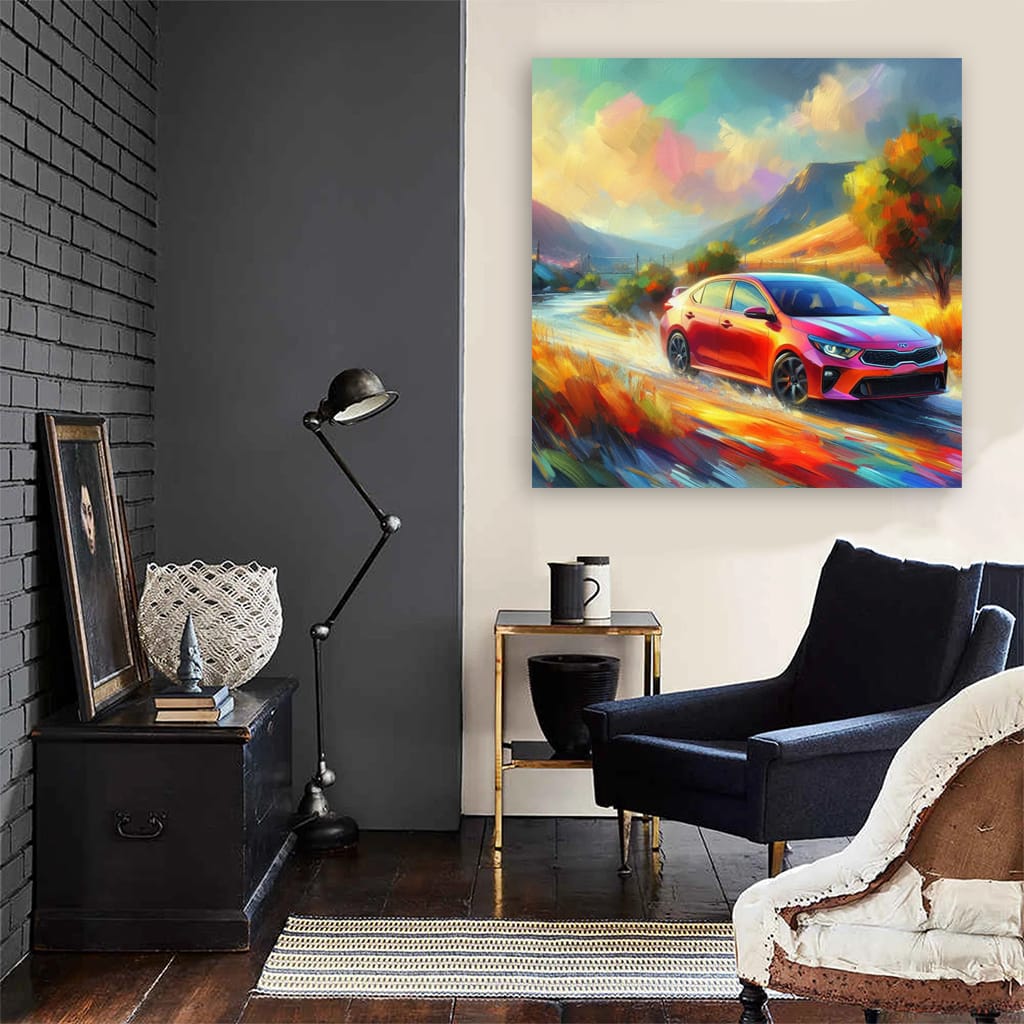 Kia Forte in Impressionist Style - Bold Automotive Vision