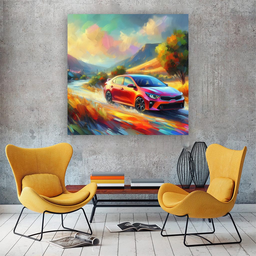 Kia Forte in Impressionist Style - Bold Automotive Vision