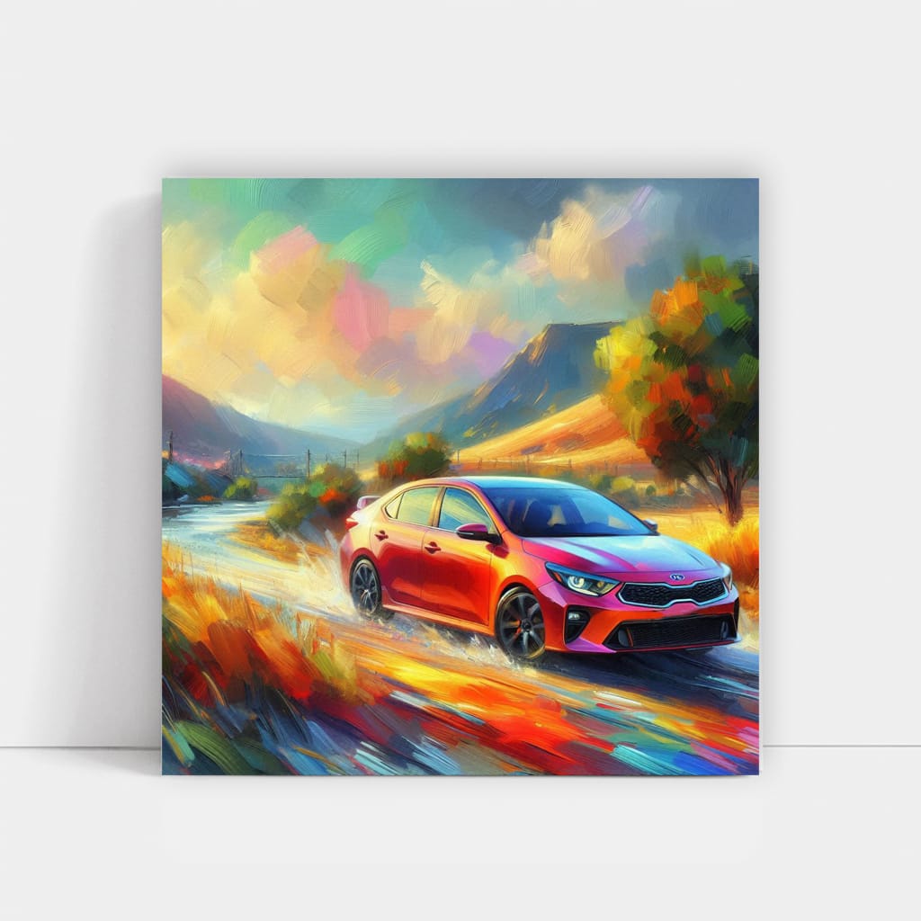 Kia Forte in Impressionist Style - Bold Automotive Vision
