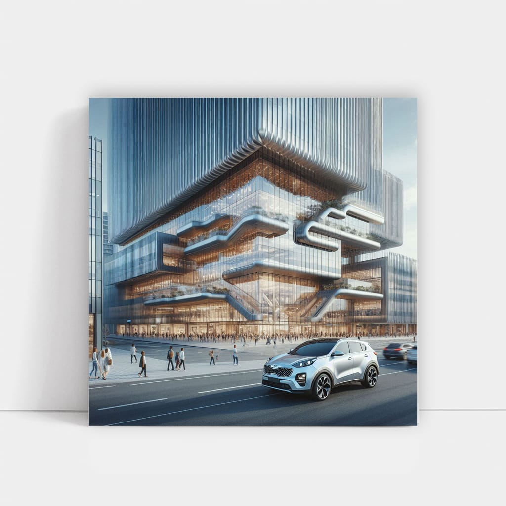 Kia Sportage with Building Backdrop - Bold and Stylish SUV